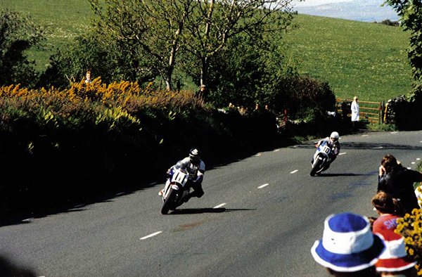 Roger Marshall and Mick Grand - Gooseneck F1 TT - 1985