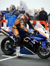 Thumbnail of James Edmeades prepares for the third practice session at the 2008 TT