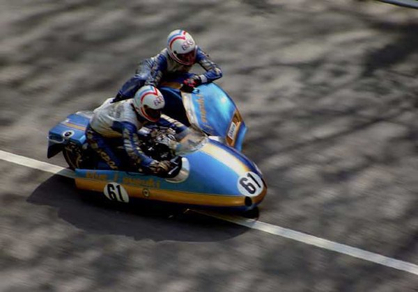 John Mulcahy with Robert Averi in the Chair TT 1984