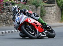 Thumbnail of Michael Dunlop in Supersport race action during the 2008 TT