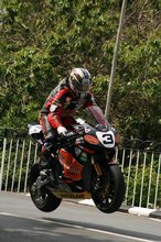 Thumbnail of John McGuinness second lap Superbike TT - Ballaugh