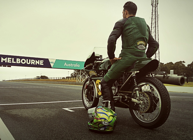 Cameron Donald onboard Luis Gallur's Egli-Vincent during testing in Melbourne