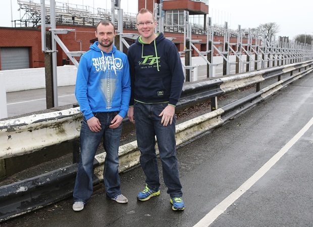 Seamus Elliott with Isle of Man TT Races rider liaison officer Richard "Milky" Quayle with whom he has been learning the Mountain Course