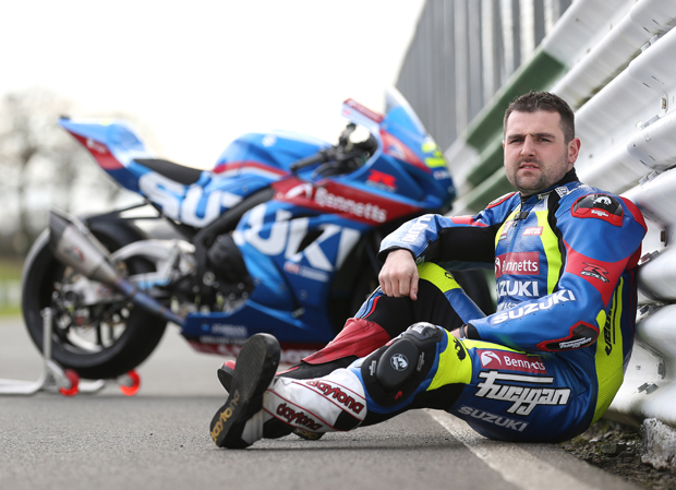 Michael Dunlop with the Bennetts Suzuki GSX-R1000R he'll campaign at TT 2017