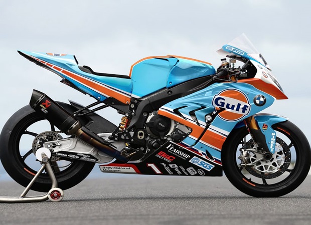 Gulf BMW Road Racing Team bike for TT 2018, an ex-Works BMW World Superbike machine
