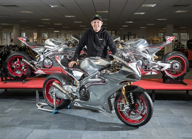 John McGuinness poses with the Norton V4-RR based superbike he's intending to race at TT 2018