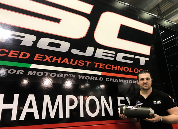 Michael Dunlop with one of the SC Project exhausts