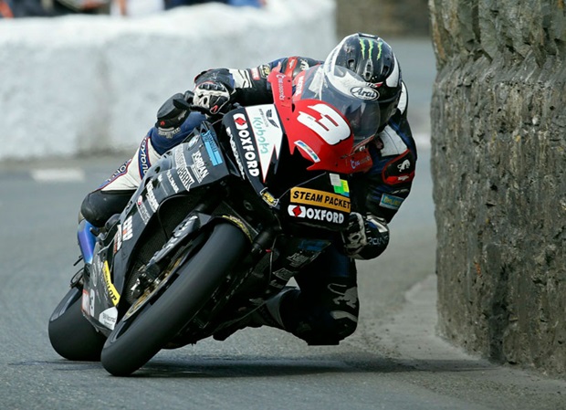 Photo from Southern 100 Archive depicts Michael Dunlop on his way to his third Solo Championship Win in 2016.