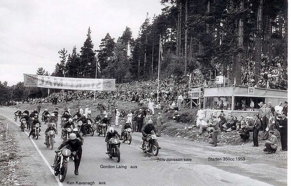 Ken Kavanagh Start of 350cc Race - Hedemora 1953