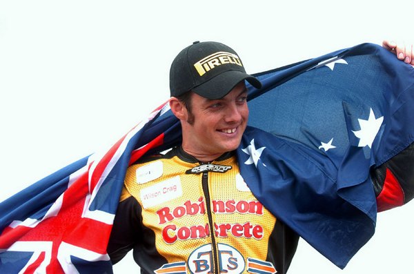 Cameron Donald - Celebrating at Kells Road Races 2006