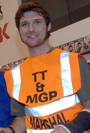 Guy Martin shows his support for the marshals (Pacemaker Press International)