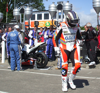 John McGuinness retires in the pits