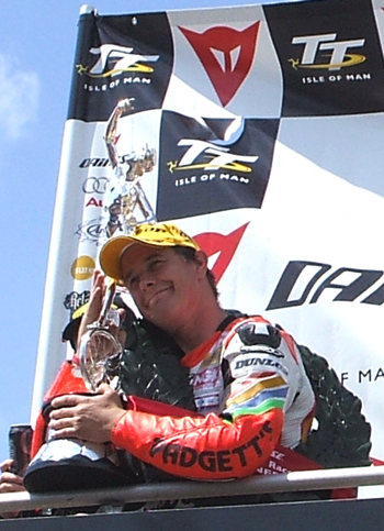 John McGuinness was clearly very happy with winning the Senior TT