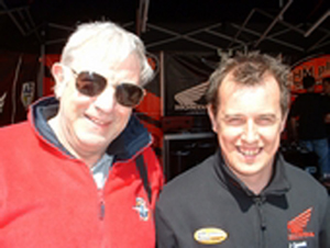 Ian Huntly with TT great John McGuinnes in 2006
