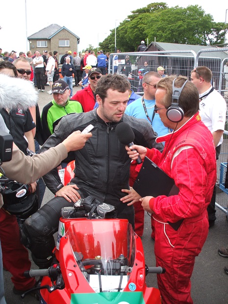 Rob Barber after making history by becoming the first person to lap the TT course on an electric bike