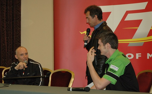 Keith Amor (left) during the 2010 TT press conference