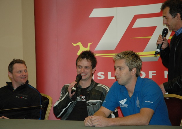 2010 TT newcomers Steve Thompson, Hudson Kennaugh and David Johnson at the press conference