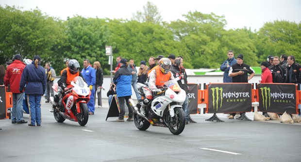 The first practice of the 2010 TT gets under way