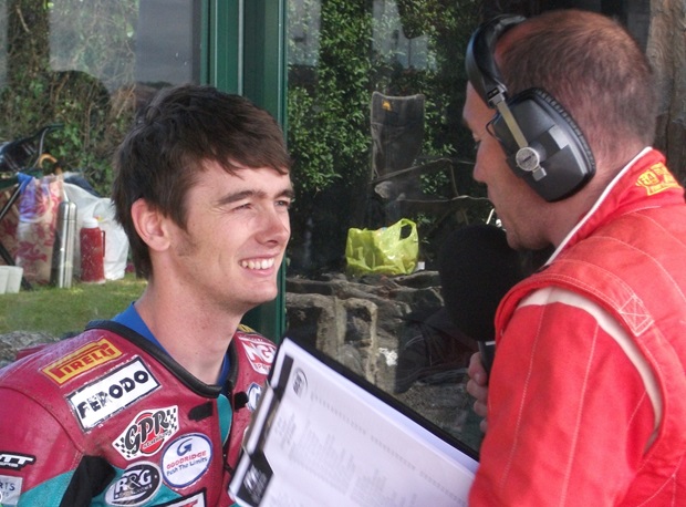 Conor Cummins chats with Manx Radio TT's Chris Kinley ahead of Friday's Dainese Senior TT