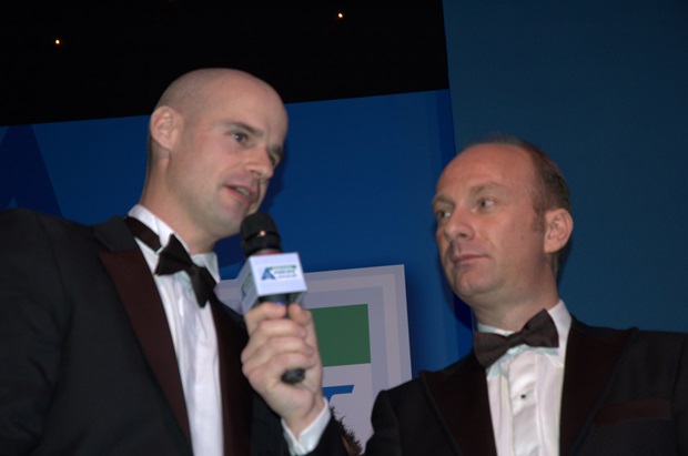 Ryan Farquhar talks to host Stephen Watson after being named Irish road Racer of the Year at the Adelaide Racer Awards