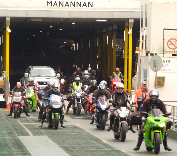 Motorcycles arrive for the TT on Steam Packet vessel Manannan