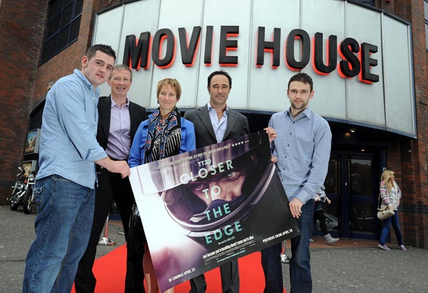 Michael and William Dunlop join Bridget Dobbs, producer Steve Christian and Richard de Argues, director of TT3D:  Closer to the Edge, at the Belfast Film Festival (Stephen Davison/Pacemaker)