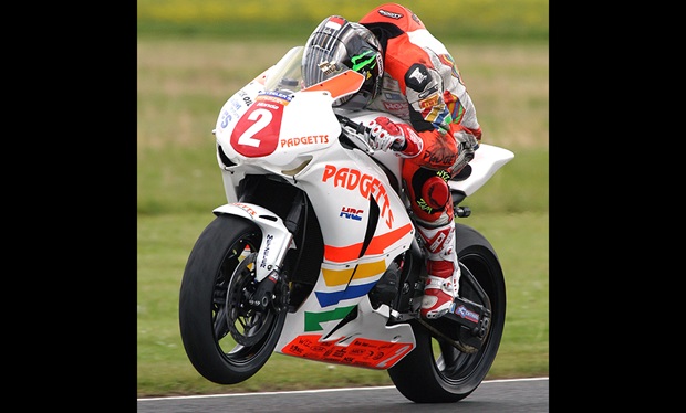 John McGuinness in action at Croft (Glynne Lewis)