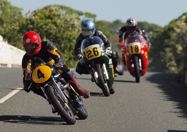 Bill Swallow, Bob Owen and James Coward in race action (John Turton)