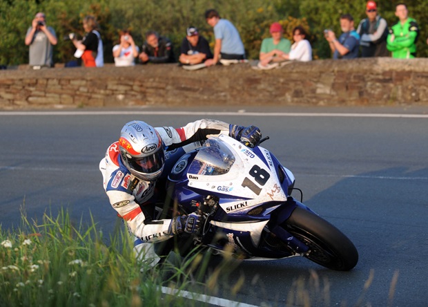 Dan Kneen in action at the Isle of Man TT