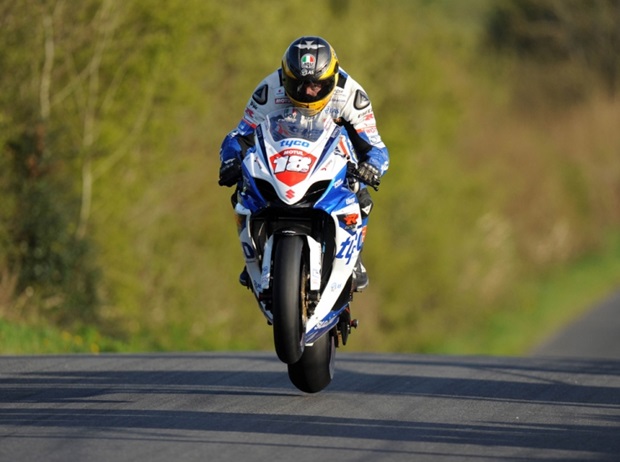 Isle of Man TT star Guy Martin in action at the 2012 Cookstown 100 (Tyco Suzuki)