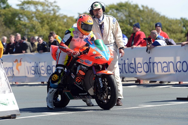 Isle of Man TT winner Ryan Farquhar's uncle Trevor Ferguson at the 2012 Manx Grand Prix (Stephen Davison/Pacemaker Press International)