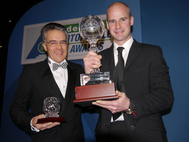 Duke Managing Director Peter duke with 2012 Duke Road Race Rankings winner Ryan Farquhar (Philip Thomson/Duke Marketing)