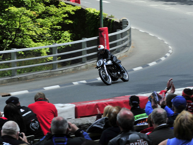 A parade lap at the Isle of Man TT