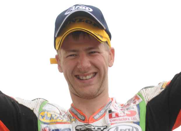 Hutch celebrates winning his fifth TT in a week back in 2010