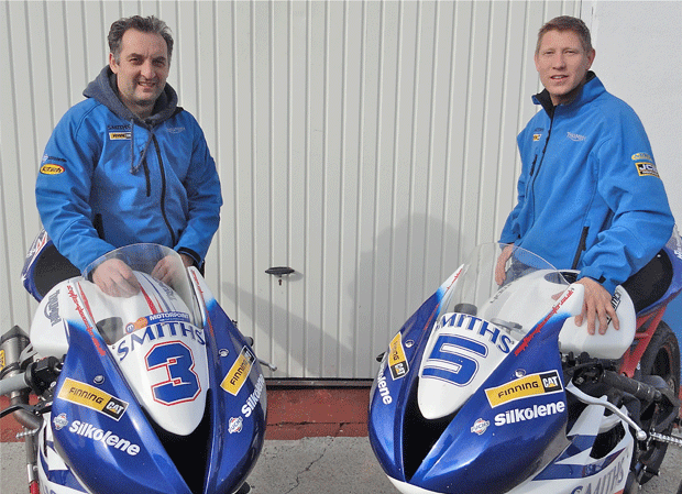 Michael Rutter and Gary Johnson, teammates at Smiths Triumph for TT 2014