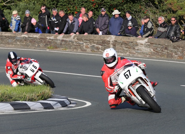 Ryan Kneen leads James Cowton in the Motorsport Merchandise F2 Race