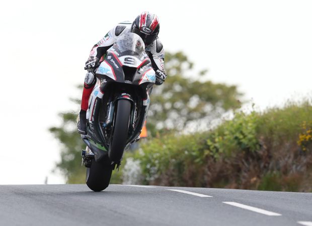 Ian Hutchinson on his way to a 130mph lap 