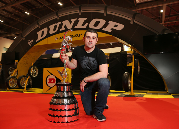 Michael Dunlop with the Senior TT trophy - with 13 TT wins and the current (2016) absolute lap record, Michael is one of the most successful TT riders ever