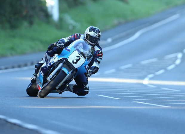 Michael Dunlop on the big Suzuki at Signpost