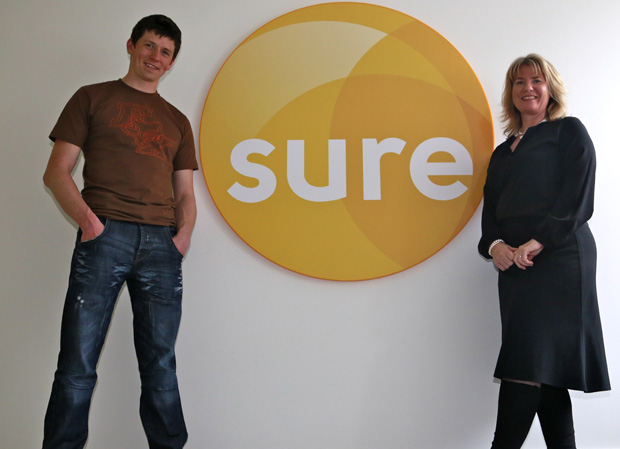 Dan Kneen with Sure Marketing Manager Sarah Jarvis