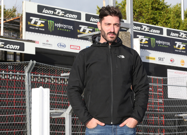 Alessandro Polita in front of the TT scoreboard