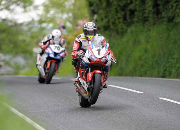 John McGuinness on the back wheel at bayr garroo