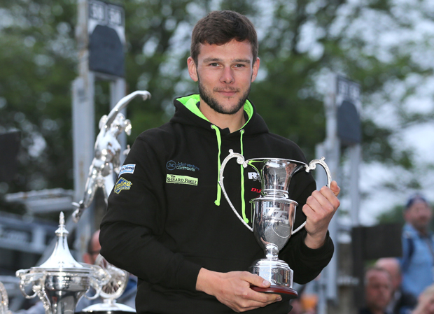 Dan Hegarty with the 2016 TT Privateers Championship trophy