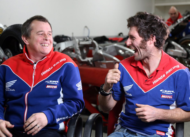 John McGuinness and Guy Martin in Honda colours