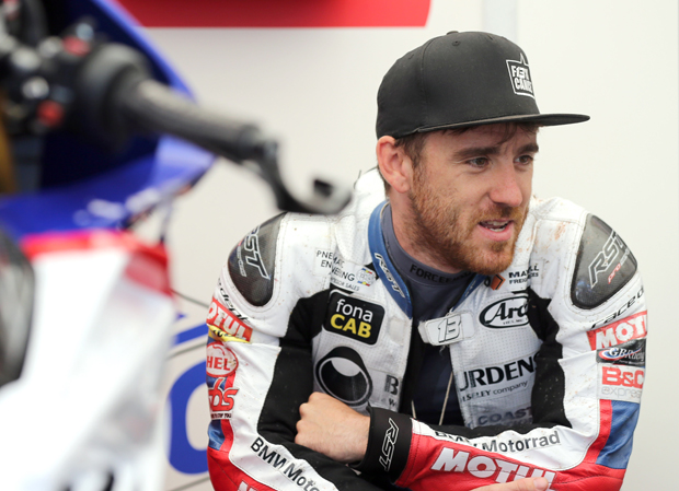 Lee Johnston looks pensive ahead of the RL360˚ Superstock TT Race