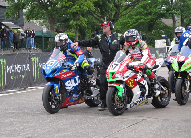 Michael Dunlop and Steve Mercer ready for the restart under contingency conditions
