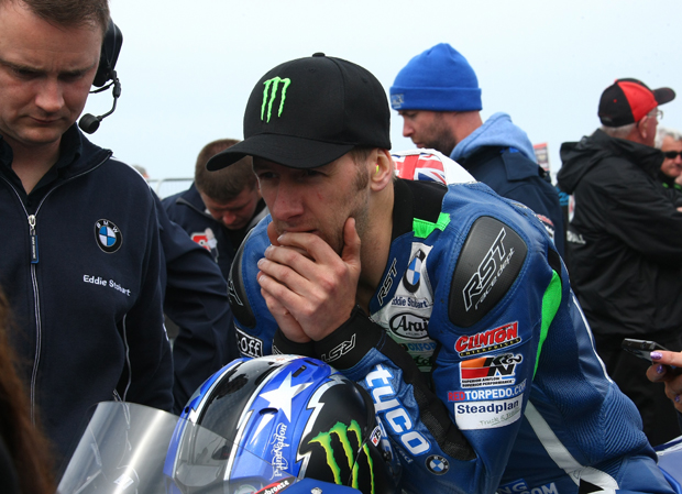 Hutchy looks pensive before a race