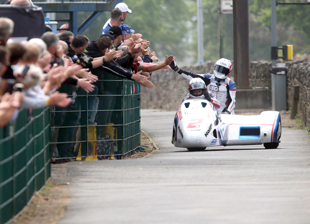 The Birchalls finishing as winner of TT 2016