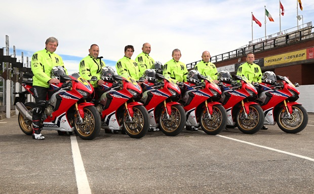 Travelling marshals with their Honda CBR1000RR Fireblade bikes and Dunlop SportSmart 2 Max