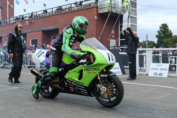Horst Saiger gets Classic TT 2017 underway. Photo Dave Kneen / Pacemaker Press Int'l.